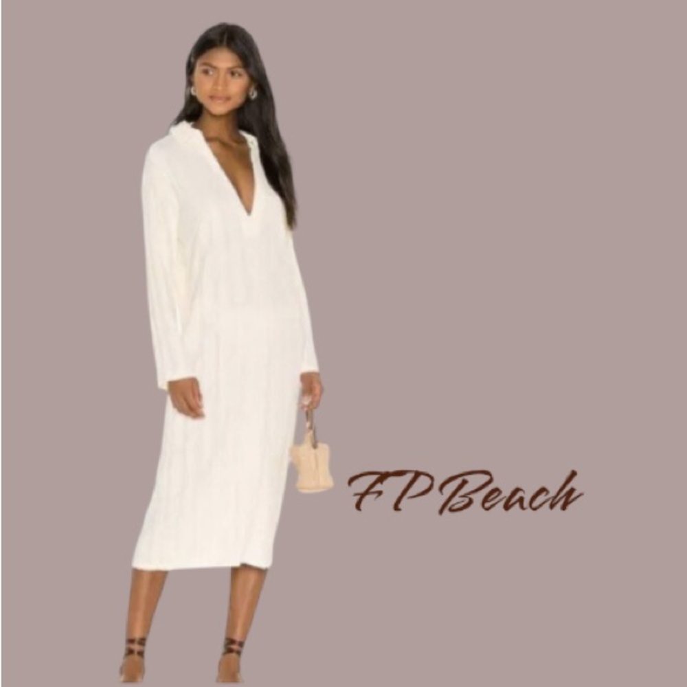 Free People Beach ASTR Long Sleeve Midi Cover up Dress